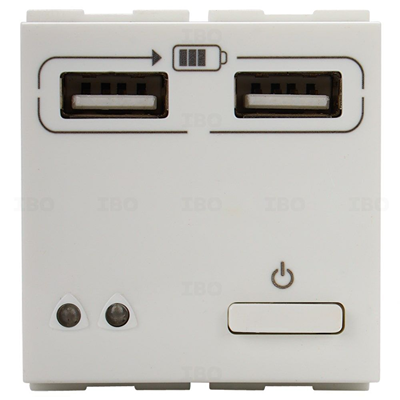 GM - Four Five - Glossy White - (AA2453) - 2M USB Outlet - 3